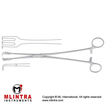 Schroeder Tenaculum Forcep Straight - 3 x 3 Teeth Stainless Steel, 27 cm - 10 3/4" Schroeder Tenaculum Forcep Straight - 3 x 3 Teeth Stainless Steel, 27 cm - 10 3/4"
